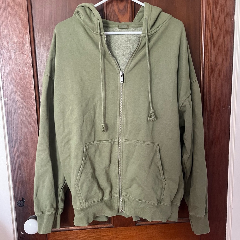 Matcha Green Brandy Melville Christy Zip Up